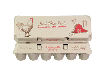 12-egg Solid Top Egg Carton Red/Brown Design ...