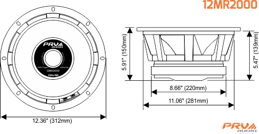 2x PRV Audio 12MR2000 Midrange Car Audio 12" Speakers 8 Ohm 12MR PRO 4000 Watts