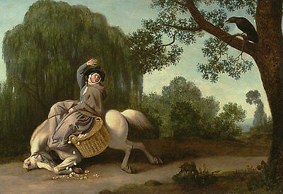The Farmers Wife and the Raven George Stubbs Pferde Rabe Vögel Unfall B A3 02024