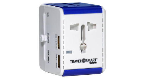 CONAIR Travel Smart All-In-One Adapter with 2 USB Ports MODEL TS3AD12  APPLE