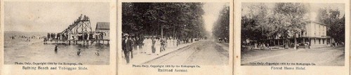 1905 SYLVAN BEACH*ONEIDA LAKE*TOBOGGAN SLIDE*FOREST HOME HOTEL*RR*ROTOGRAPH