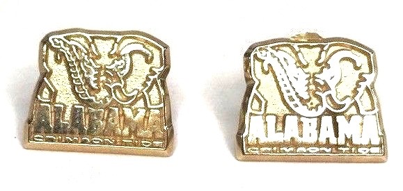 10k Solid Gold University of Alabama Post Pierced LogoArt Earrings Tide Pride