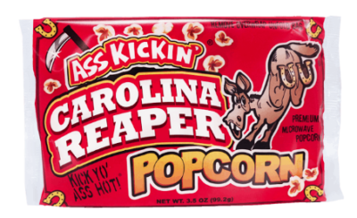 Ass Kickin' Gourmet Gift Popcorn, Carolina Reaper Pepper Microwave Popcorn 1 Bag