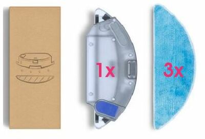 Ecovacs Wisch Zubehör 1x Wassertank, 3x Reinigungstücher für Deebot 600 601 605