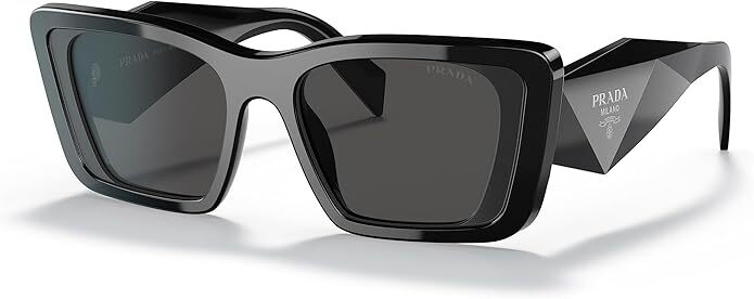 Pre-owned Prada Pr 08ys 1ab5s0 Black Dark Grey Women's 51 Mm Sunglasses Brand In Gray