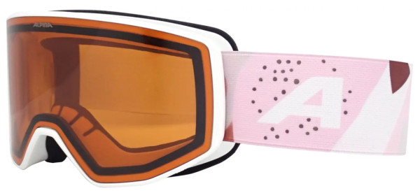 Alpina VENET whiterose matt  orange Herren Damen Skibrille Kunststoff Mono Shiel