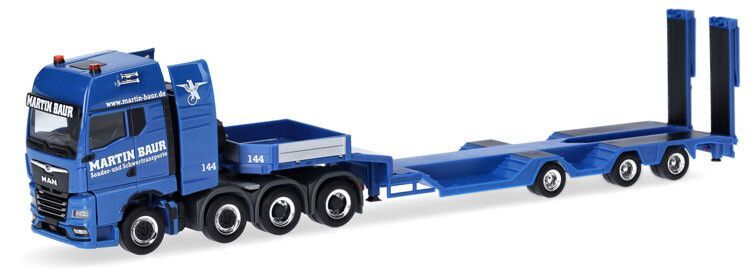 Herpa - Camion Avec Porte Engins Aux Couleurs Martin Baur - Man Tgx Gx 4a. 8x...