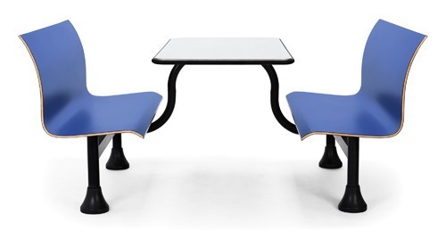 30 X 48 Retro Restaurant Blue Bench W Stainless Steel Table Top Middle Frame Ebay