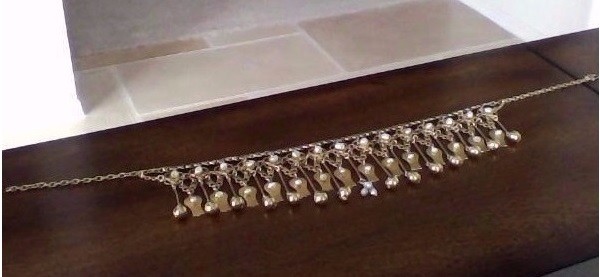 22K antique solid gold chandelier style necklace