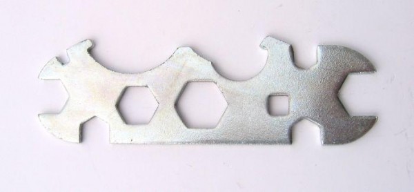 UNA CHIAVE MULTIFUNZIONE TOOLS UNIVERSALE PER BICICLETTA BICI MOTO SILVER NUOVO