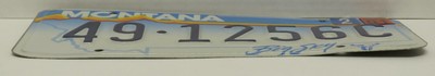 Single Montana License Plate 49-1256C, Embossed 