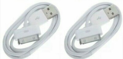 2 PC For Apple iPhone 4 4S Ipod White USB Charging Sync Data Charger Cable Cord