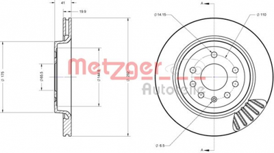 2 x METZGER 6110362 Bremsscheibe