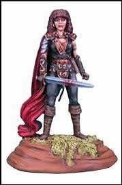 Dark Sword Miniatures Elmore Masterwork 1123 28-миллиметровый металлический красный плащ Женщина-боец