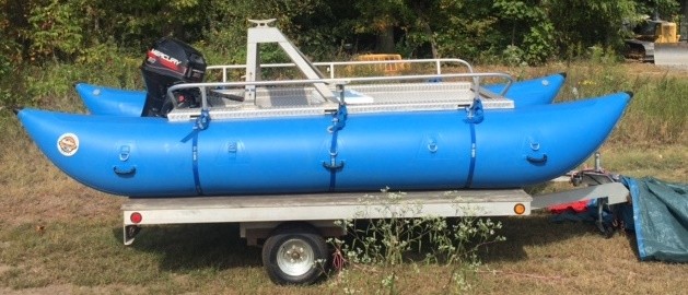 Demaree DIB Mini Snout Rig Inflatable Rescue Dive Boat Mercury aluminum trailer