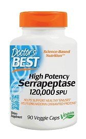 Doctors Best Высокоэффективная серрапептаза 120 000 SPU 90 VegCap