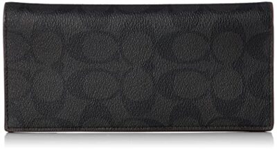 Pre-owned Coach [] Long Wallet 91635 Signature Men's Qblwo Qb/black/black