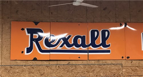 Vintage Rexall Drugs Sign, 6 Panels, Porcelain Advertising Sign, Drug Store Sign
