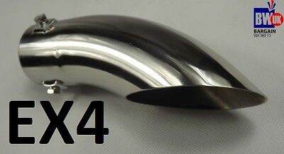 DOWN CURVED EXHAUST TAIL PIPE TRIM CHROME MUFFLER STAINLESS STEEL 4X4 58MM  EX4