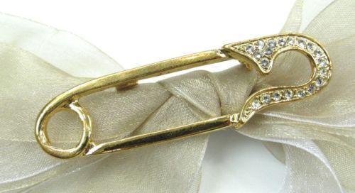 Swarovski Hair pin Green, Gold-tone plated Hair Accessories Swarovski Hair clip Round cut, Round shape, Green, Gold-tone  main image 4