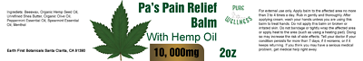 Hemp Pain Relief Balm With 10,000mg Hemp Seed Oil, Essential Oil, and Menthol