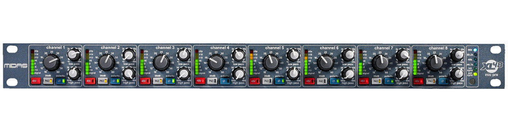 MIDAS 8 canales preamplificadores de audio profesional y bandas de canal