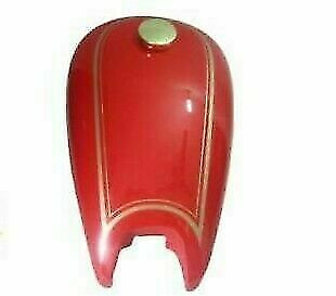For BSA B31 B33 Plunger 500 Red Paint Steel Fuel Petrol Gas Tank With Cap & Tap