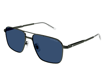 MONTBLANC MONT BLANC MB0278S-003 RUTHENIUM RUTHENIUM BLUE SUNGLASSES