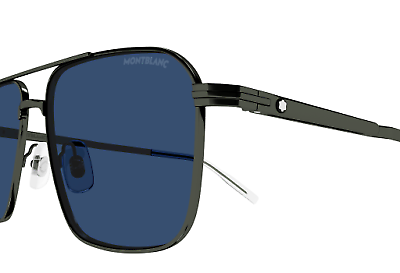 MONTBLANC MONT BLANC MB0278S-003 RUTHENIUM RUTHENIUM BLUE SUNGLASSES