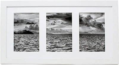 8x16 White Collage Gallery Picture Frame with Three 4x6 Inch Openings - Wide