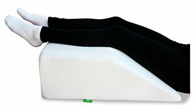 Post Surgery Elevating Leg Rest Pillow with Memory Foam Top - Best for Back, Hip