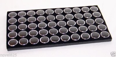 New 50 Black Foam Gem Jars Gemstone Jewelry Storage Display Tray Insert
