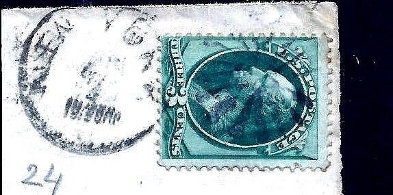 Us Piece W/array Of Blue Vees Fancy Cancel & Validating New York City Cds