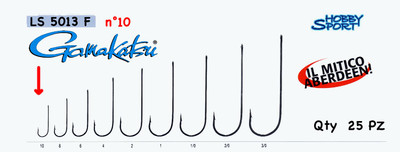 AMI GAMAKATSU SERIE LS-5013 F SIZE 10 ABERDEEN NERO   SURFCASTING  BUSTA 25 PZ