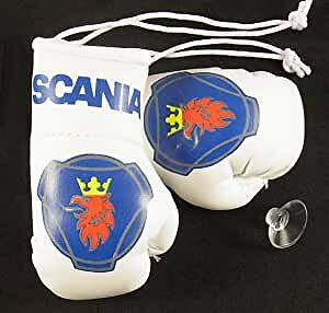 SCANIA Trucks Mini Boxing Gloves for Lorries/Trucks. (white sucker)