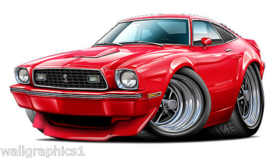 Ford Mustang Cobra 2 1978 Wall Graphic Decal Cartoon Car Men Man Cave Tools Boys