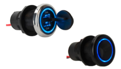 ITC Marine Black Bezel  Premium USB Charger  USB-AA-BLBK