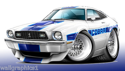 Ford Mustang Cobra 2 1978 Wall Graphic Decal Cartoon Car Men Man Cave Tools Boys
