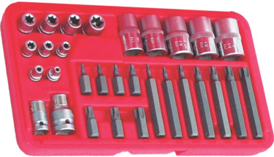 30 Piece Torx Bit & E-Series Torx Socket Set T&E Tools TX060