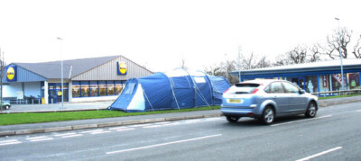 Photo 6x4 Lidl and Outdoor World stores seen across the Penamser Road Por c2008