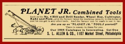 1905 S.L. Allen & Co. NEW Metal Sign: Planet Junior Farm Tools - Philadelphia PA