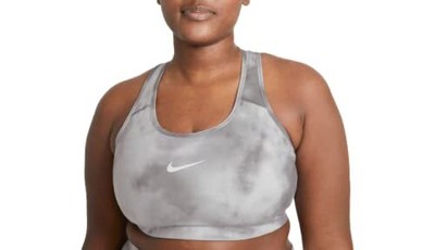 Nike Women's Plus Swoosh Medium Support Non-Padded Sports Bra (1XL) Smoke Gre...