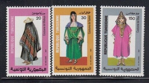 TUNISIA Folk Costumes of Midoun, Tozeur & Sfax MNH set
