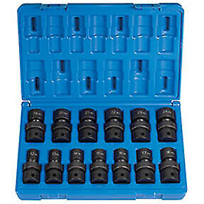 13-Piece 1/2 in. Drive 12-Point Metric Universal Impact Socket Set GRY-1713UM