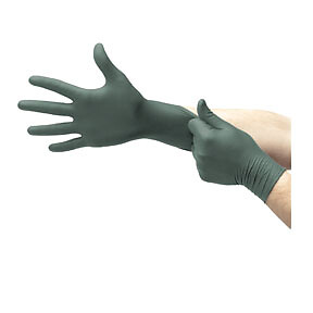 Dura Flock Flock-Lined Industrial-Grade Gloves, Dark Green, Small