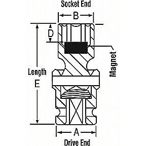 1/4'' SRFC MAG UNIV 10MM GRY-910UMG