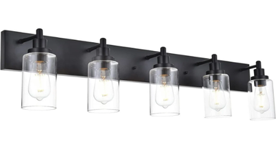 Black 5 light vanity light deals