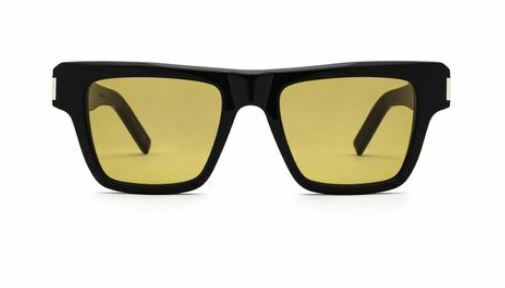 Pre-owned Saint Laurent Sl 469 004 Black/yellow Rectangular Man Sunglasses