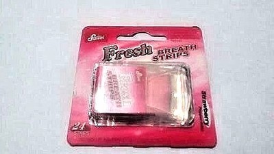 Fresh Breath Strips strawberry Peppermint Fuwei Candy food