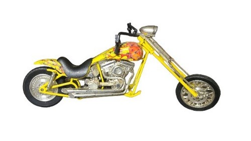 NewRay 1995 Chopper Motorcycle Low rider 10” Long Red Ylw